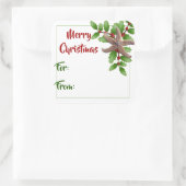 スターフィッシュンホリーグリーンビーチクリスマスギフトタグ スクエアシール (バッグ)