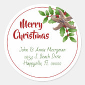 スターフィッシュンホリーグリーンビーチクリスマスギフトタグ ラウンドシール (正面)