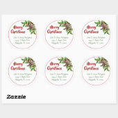 スターフィッシュンホリーグリーンビーチクリスマスギフトタグ ラウンドシール (シート)