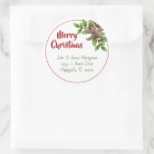 スターフィッシュンホリーグリーンビーチクリスマスギフトタグ ラウンドシール (バッグ)