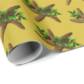 スターフィッシュンホリー金ゴールドビーチクリスマス ラッピングペーパー (ロールコーナー)