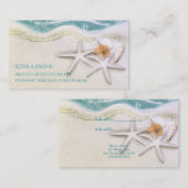 スターフィッシュ上のビーチティール（緑がかった色）海の水を参照の友人 紹介カード (正面/裏面)