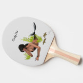 スターフィッシュ付きブルネットマーメイド卓球ラケット 卓球ラケット (横)
