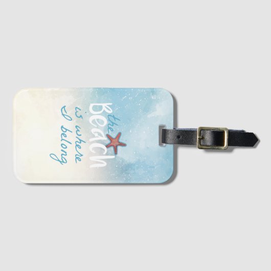スターフィッシュ引用文ビーチは私が属している ラゲッジタグ (正面横)