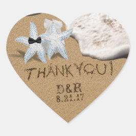 スターフィッシュ新郎新婦ステッカー ハートシール