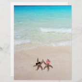スターフィッシュ新郎新婦ビーチシーン空白の紙 (正面/裏面)