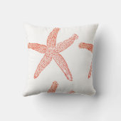 スターフィッシュ沿岸ビーチオレンジホワイト秋秋 クッション (裏面)