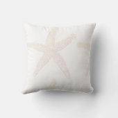 スターフィッシュ沿岸ビーチホワイトライトパステルオレンジ クッション (裏面)