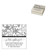 スターフィッシュ沿岸モノグラムの名差出人住所 ラバースタンプ (押印)