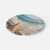 スターフィッシュ海サンドビーチ結婚式紙プレート ペーパープレート (アングル)