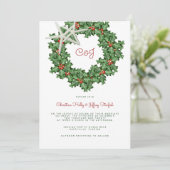 スターフィッシュ結婚リースズアットクリスマス招待状 招待状 (スタンド正面)