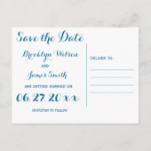 スターフィッシュ結婚式の日付を保存はがき蘭 案内ポストカード (裏面)