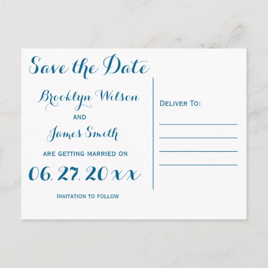 スターフィッシュ結婚式の日付を保存はがき蘭 案内ポストカード (裏面)