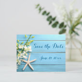 スターフィッシュ結婚式の日付を保存はがき蘭 案内ポストカード (スタンド正面)