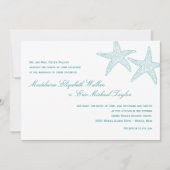 スターフィッシュ結婚式招待状-ターコイズ 招待状 (正面)