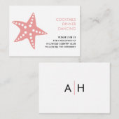スターフィッシュ結婚披露宴エンクロージャカード、ピンク エンクロージャーカード (正面/裏面)