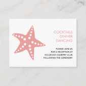 スターフィッシュ結婚披露宴エンクロージャカード、ピンク エンクロージャーカード (正面)