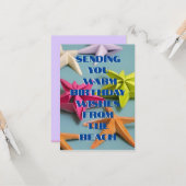 スターフィッシュ誕生日ウィッシュハガキ カード (正面/裏面インサイチュ)