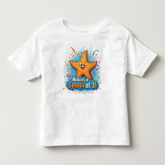 スターフィッシュ3歳の誕生日3 トドラーTシャツ (正面)