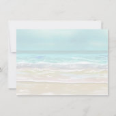 スターフィッシュ オーシャンビーチパーティー アクア＆ピンクの水彩画 招待状 (裏面)