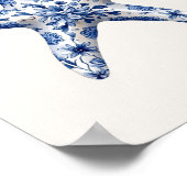 スターフィッシュ – コースタルブルーon Beige Wall Art ポスター (角)