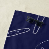 スターフィッシュ&サンドドルビーチタオルと文字 ビーチタオル (インサイチュ)