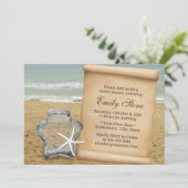 スターフィッシュ&スターガラスジャービーチブライダルシャワー 招待状 (スタンド正面)