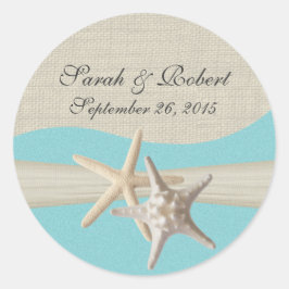 スターフィッシュ&バーラップアクア ラウンドシール