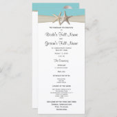 スターフィッシュ&バーラップコーラルビーチ結婚式プログラム プログラム (正面/裏面)