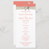 スターフィッシュ&バーラップコーラルビーチ結婚式プログラム プログラム (正面/裏面)