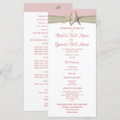 スターフィッシュ&バーラップピンクビーチ結婚式プログラム プログラム (正面/裏面)