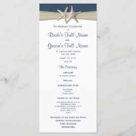 スターフィッシュ&バーラップブルービーチ結婚式プログラム プログラム