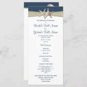 スターフィッシュ&バーラップブルービーチ結婚式プログラム プログラム (正面/裏面)