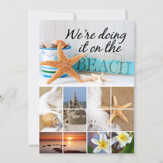 スターフィッシュ ビーチ ウェディング 招待状 (正面)