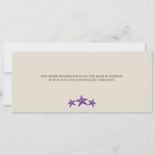 スターフィッシュ ボーディングパス バースデー 招待状 (裏面)