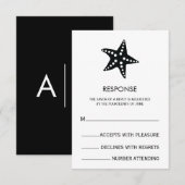 スターフィッシュ ミニマル ウェディング レスポンス カード (正面/裏面)