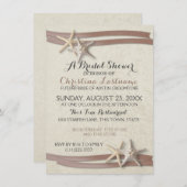 スターフィッシュ&モカリボンブライダルシャワー 招待状 (正面/裏面)