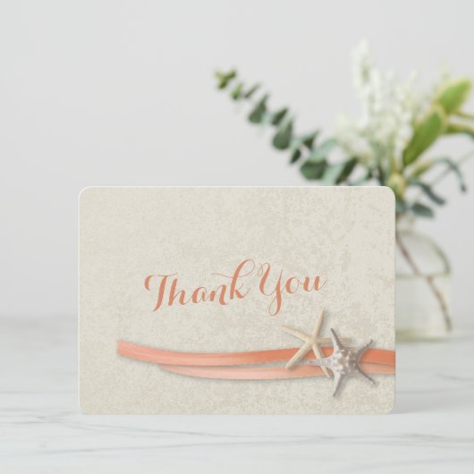 スターフィッシュ&リボンフラットカードサンキュー サンキューカード (スタンド正面)