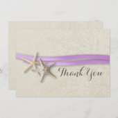 スターフィッシュ&リボンフラットカードサンキュー サンキューカード (正面/裏面)