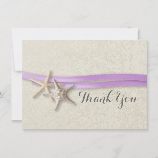 スターフィッシュ&リボンフラットカードサンキュー サンキューカード (正面)