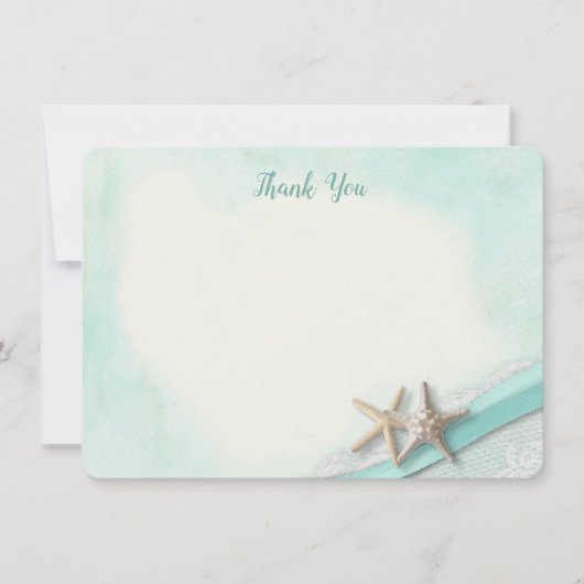 スターフィッシュ&リボンフラットカードサンキュー サンキューカード (正面)