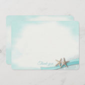 スターフィッシュ&リボンフラットカードサンキュー サンキューカード (正面/裏面)