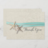 スターフィッシュ&リボンフラットカードサンキュー サンキューカード (正面/裏面)