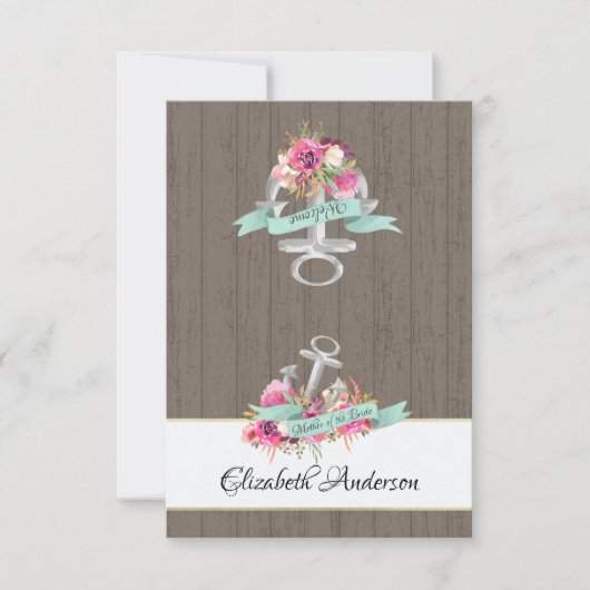 スターフィッシュ リボン＆レース DIY 席札カード 招待状 (正面)