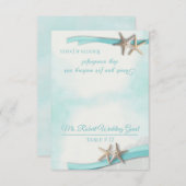 スターフィッシュ リボン＆レース DIY 席札カード 招待状 (正面/裏面)