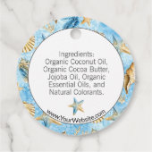 🌊 スターフィッシュ 水彩 ビーチをテーマにした石鹸用ハンギングタグ フェイバータグ (裏面)