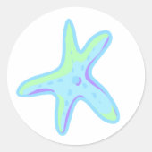 スターフィッシュ – 海の星inパステルカラー ラウンドシール (正面)