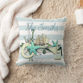 スターフィッシュ、魚釣りネット&トールシップ航海の クッション (ブランケット)