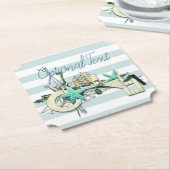 スターフィッシュ、魚釣りネット&トールシップ航海の ペーパーコースター (アングル)