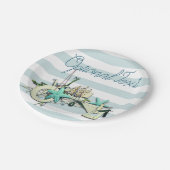 スターフィッシュ、魚釣りネット&トールシップ航海の ペーパープレート (アングル)